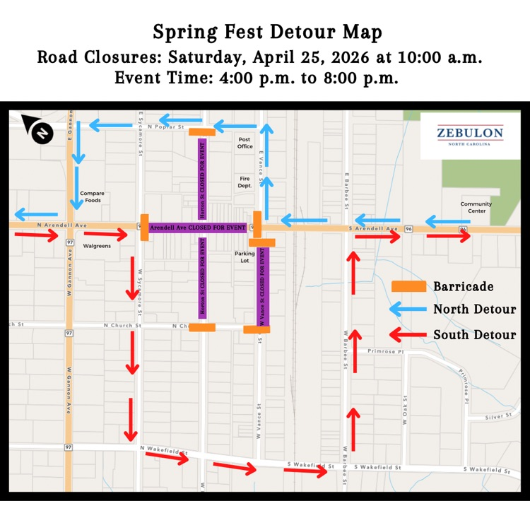 road closures map for spring fest