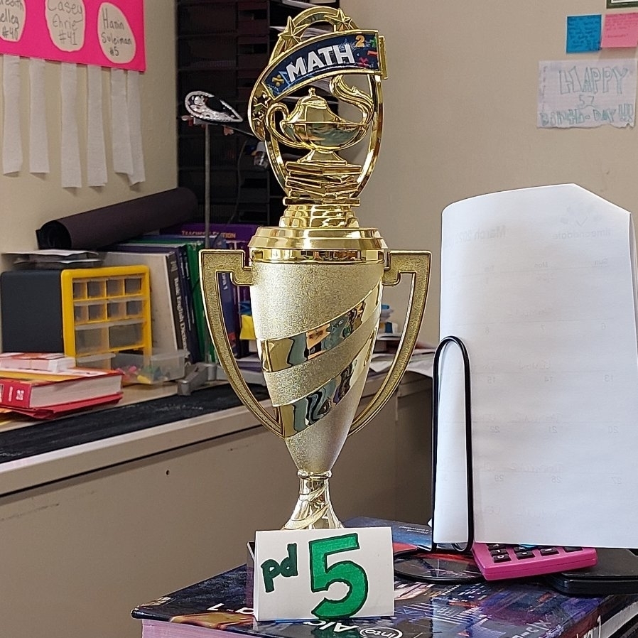 First in Math trophy