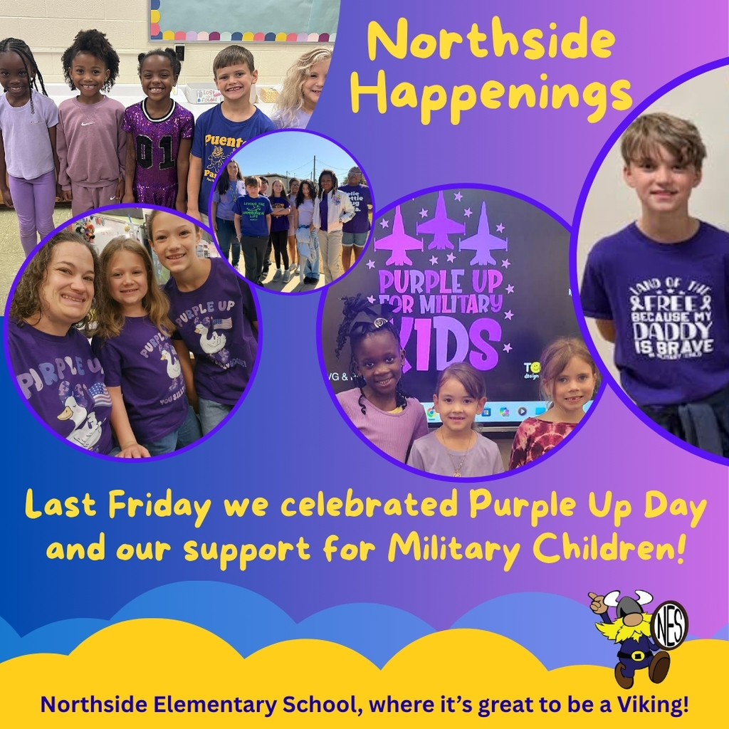 Purple background with photos of students and staff wearing purple.