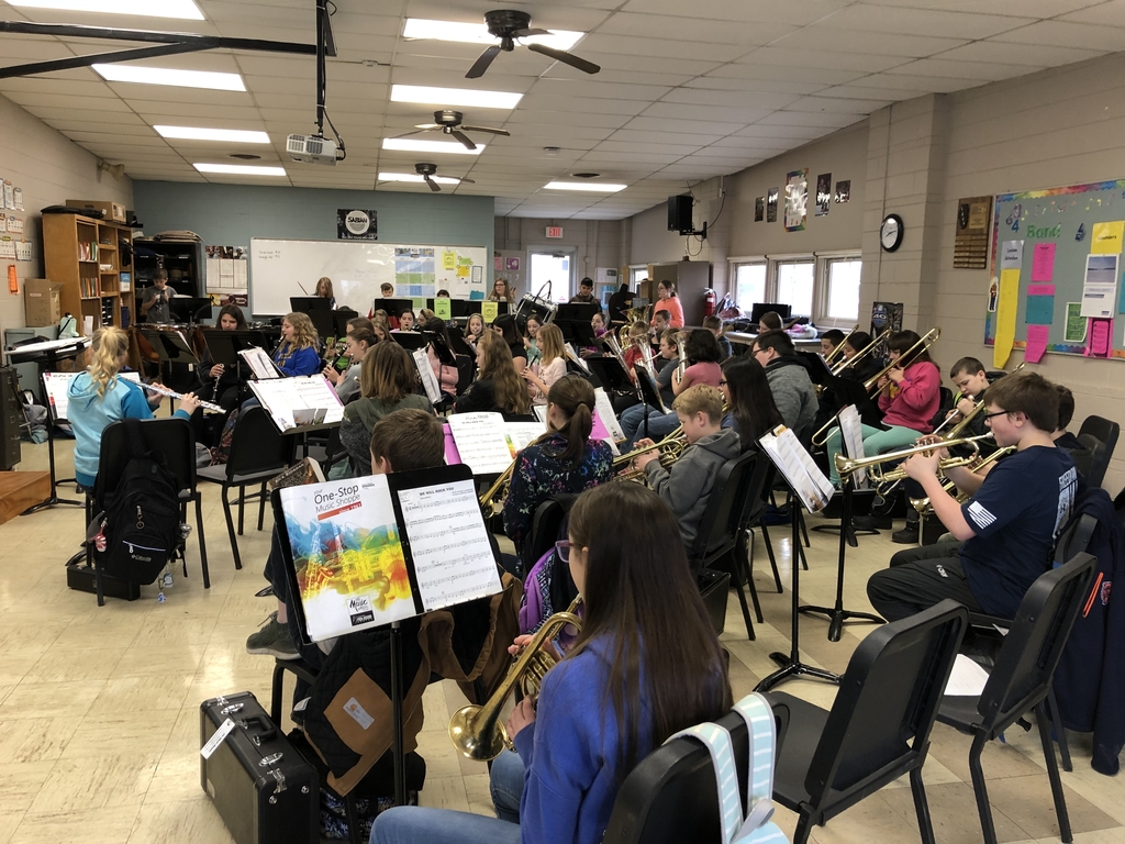 Concert band rehearsal