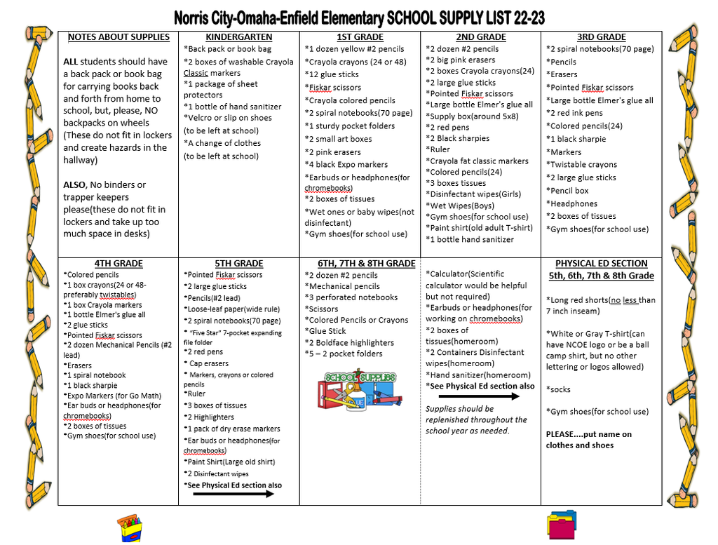 School Supply List