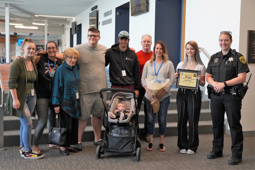 student and family with school resource officer