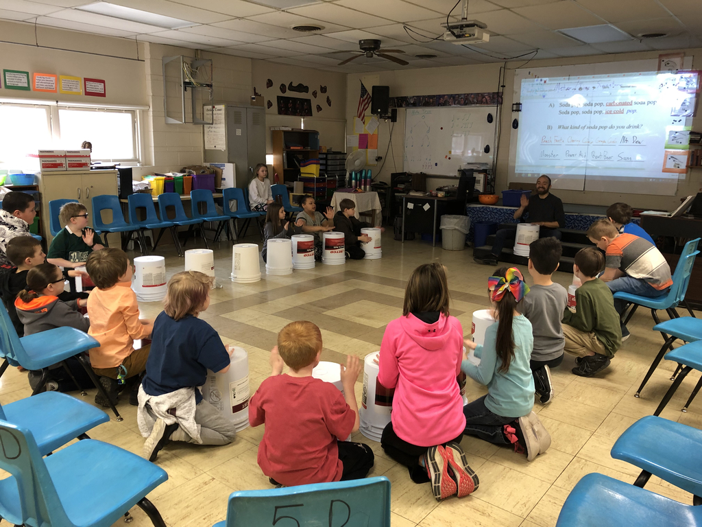 Bucket drumming with the 3rd graders!