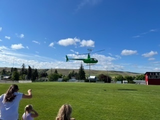 Helicopter flying