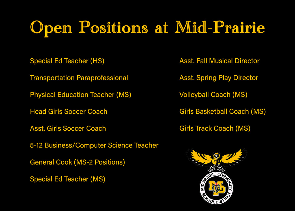 List of open positions 6/14/22