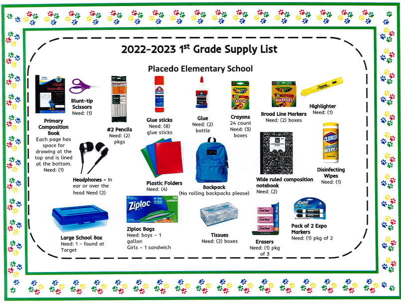 2022 PES School Supplies