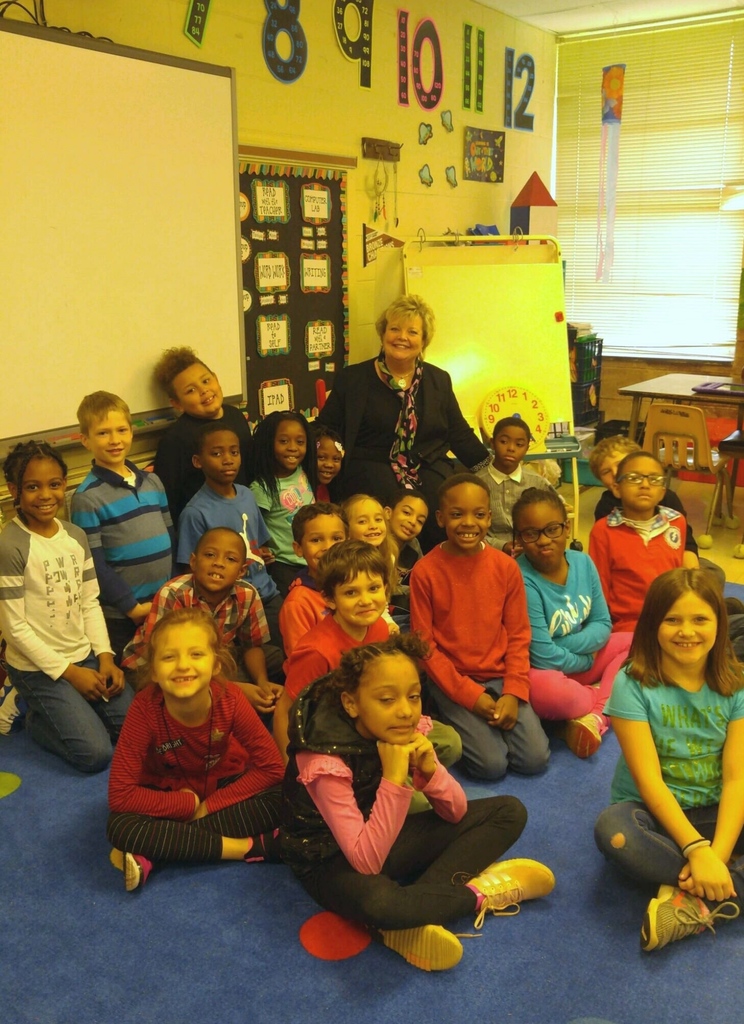 Dr. Hall reads to the second graders at JCCE during Read Across America Week