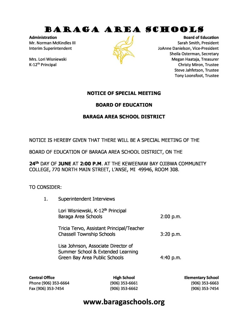 Special Board Meeting 6-24-22