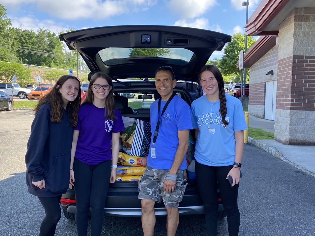 Delivering food supplies to the animal shelter.