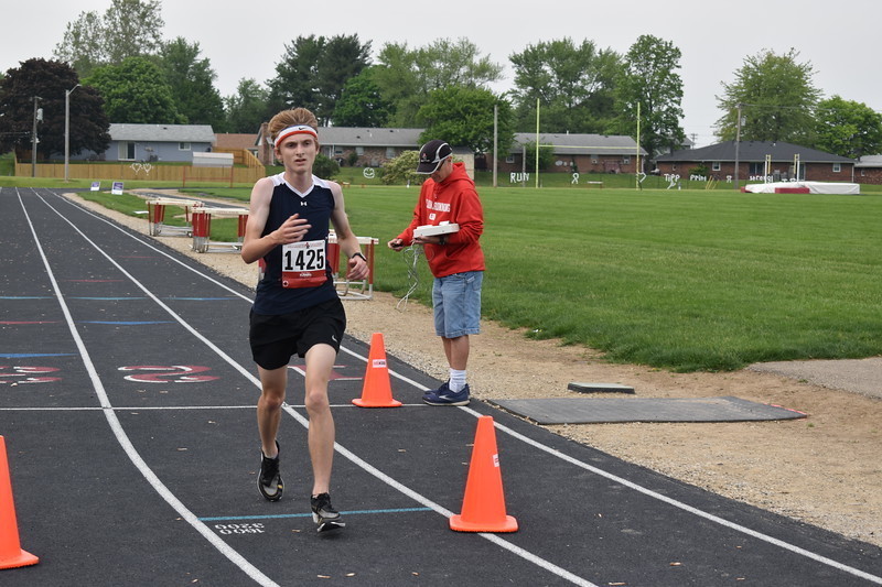 A runner nears the finish line at Relay for Life.