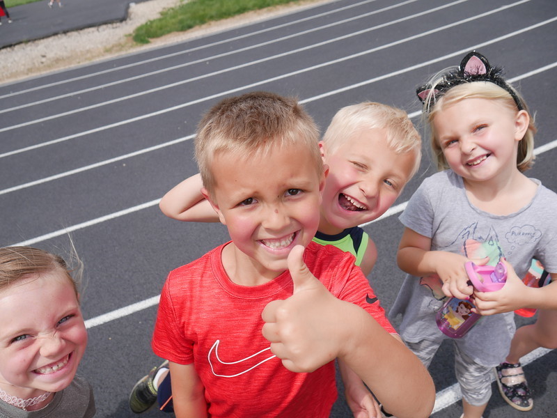 Thumbs up for field day at Nevin Coppock.