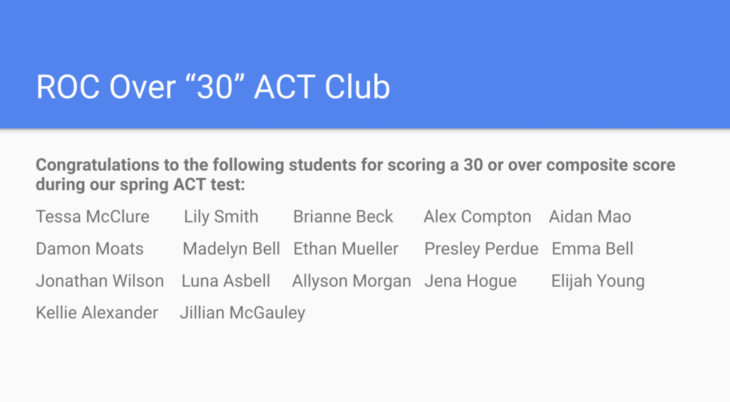 ROC Over 30 ACT Club