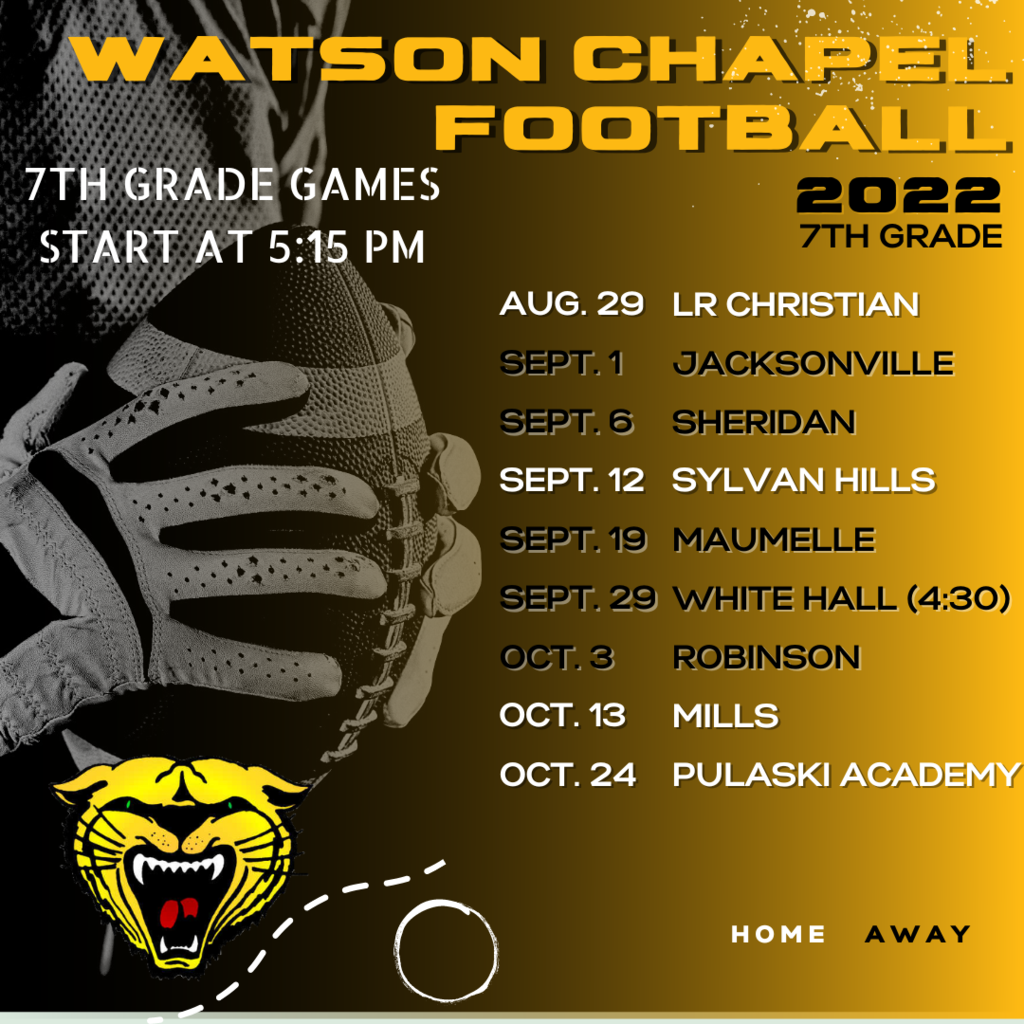 7th grade football schedule