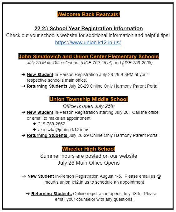 Registration Dates