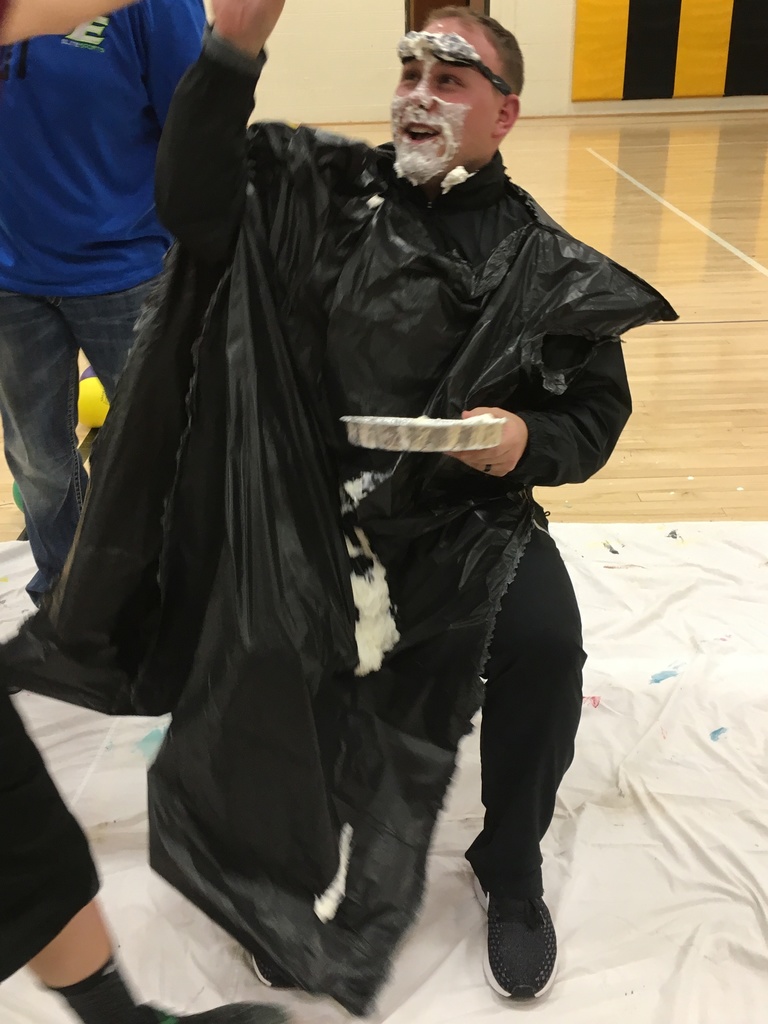 Lambert takes a pie in the face