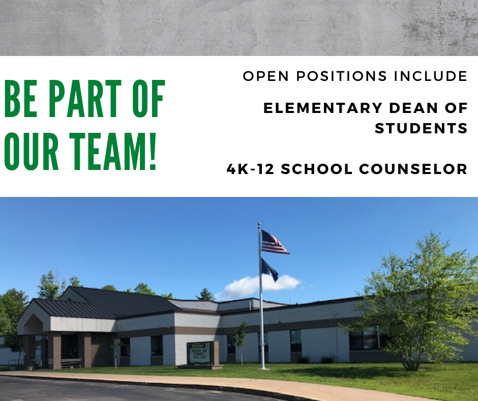 Be part of our team open positions include Elementary Dean of students 4K-12 School Counselor