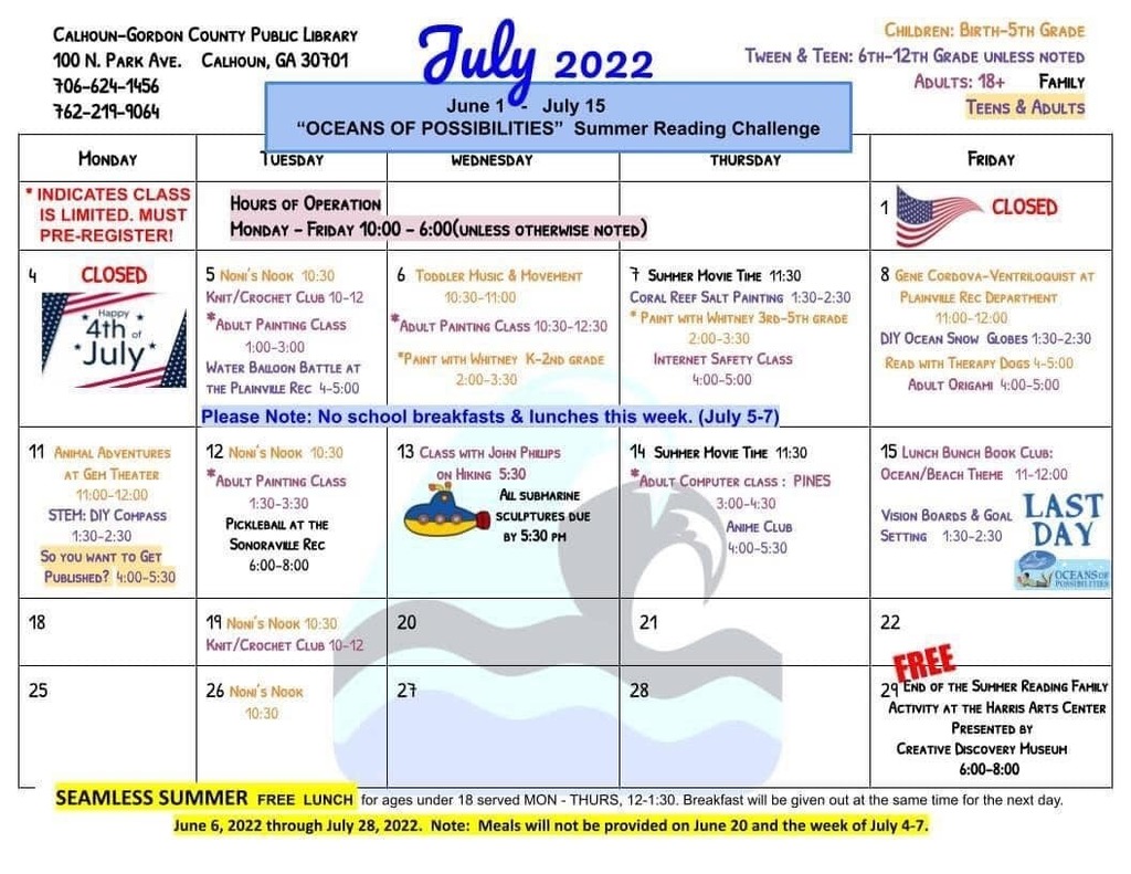 July Calendar 