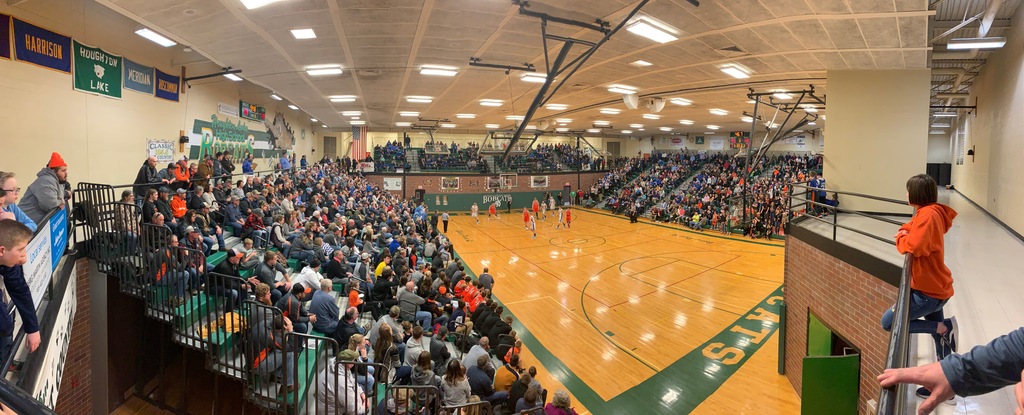 Houghton Lake gym during a basketball game