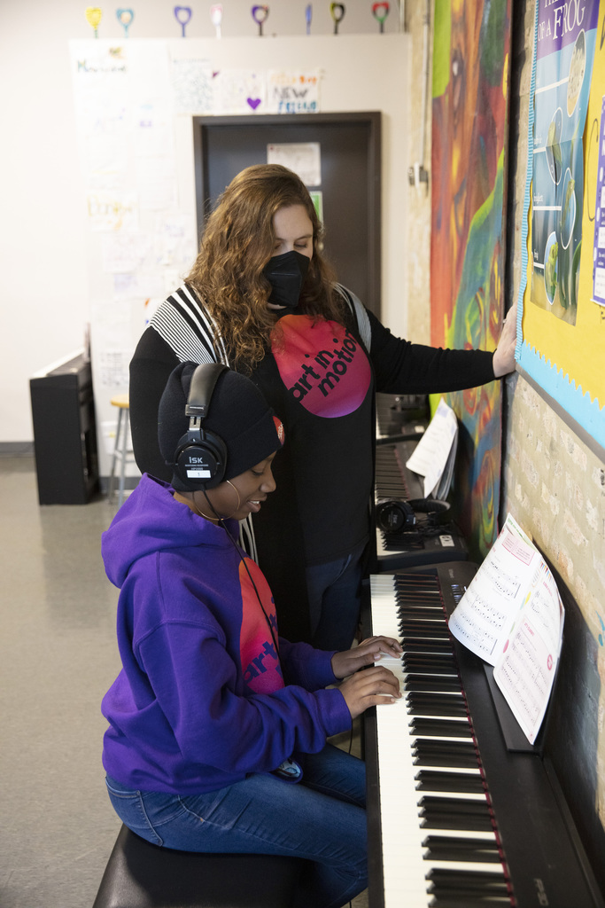 student playing piano