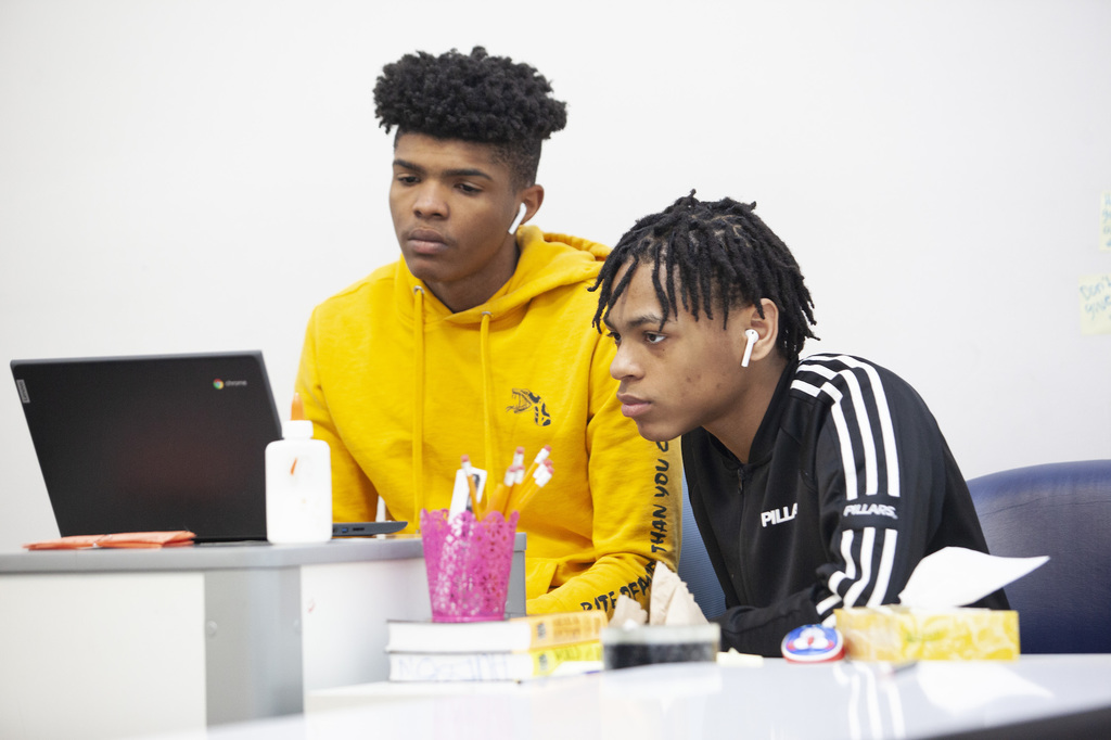 students working together