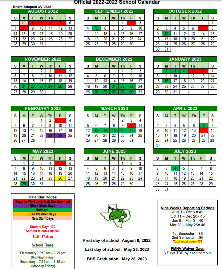 2022-23 Calendar