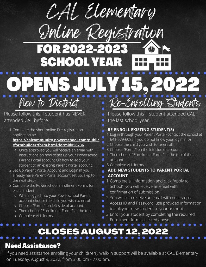 CAL Registration 2022-2023 Info English