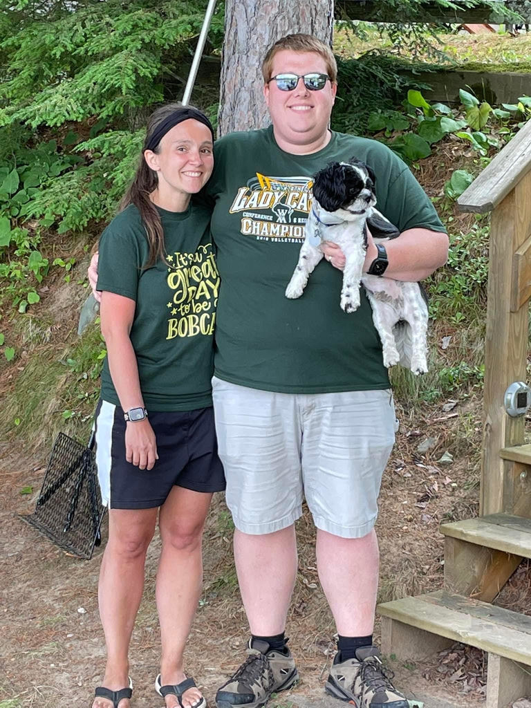 Mr and Mrs Knox and their puppy muddy buddy