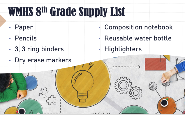 8th Grade Supply List