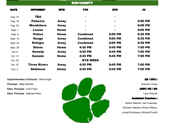 2022 FB Schedule