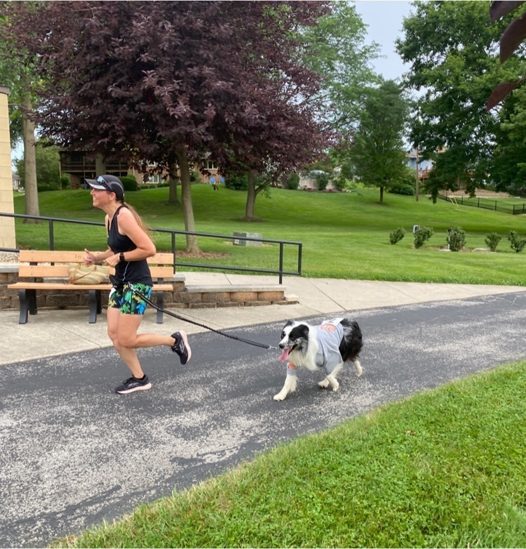 runner with dog