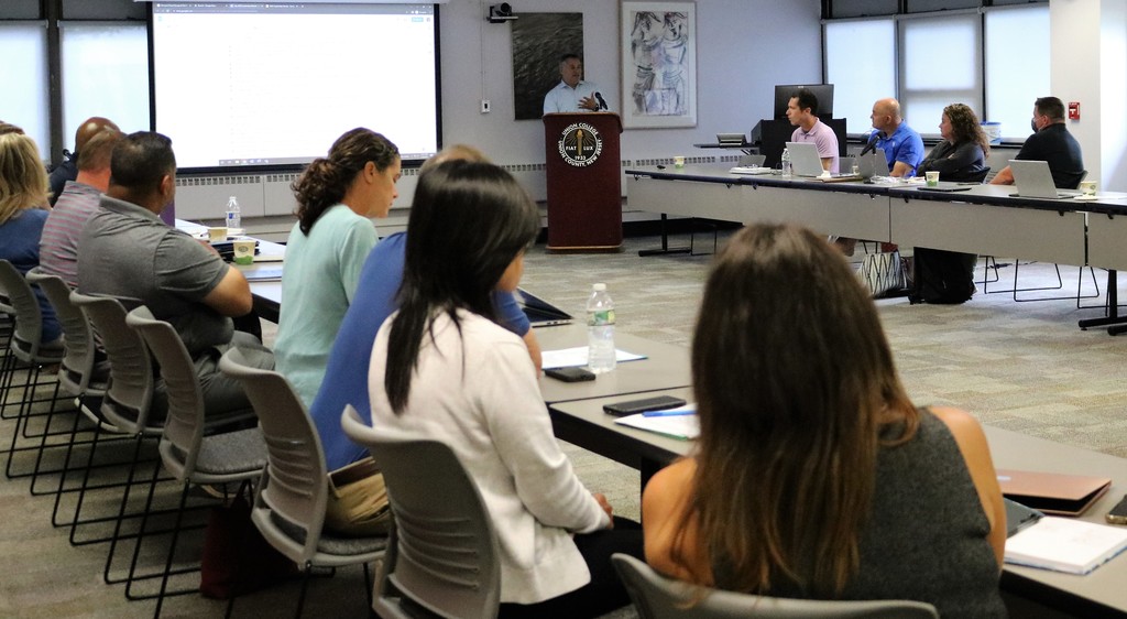 Superintendent Dr Raymond Gonzalez welcomes administrators to a 3-day leadership retreat.