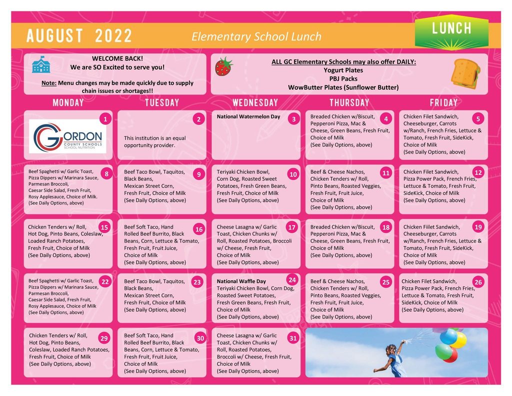 BREAKFAST AND LUNCH MENUS 