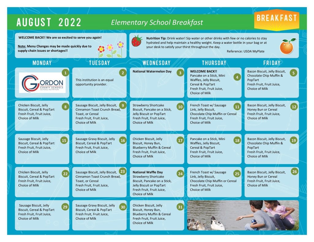 BREAKFAST AND LUNCH MENUS 