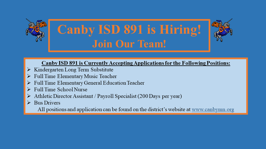 Canby ISD 891 is Hiring