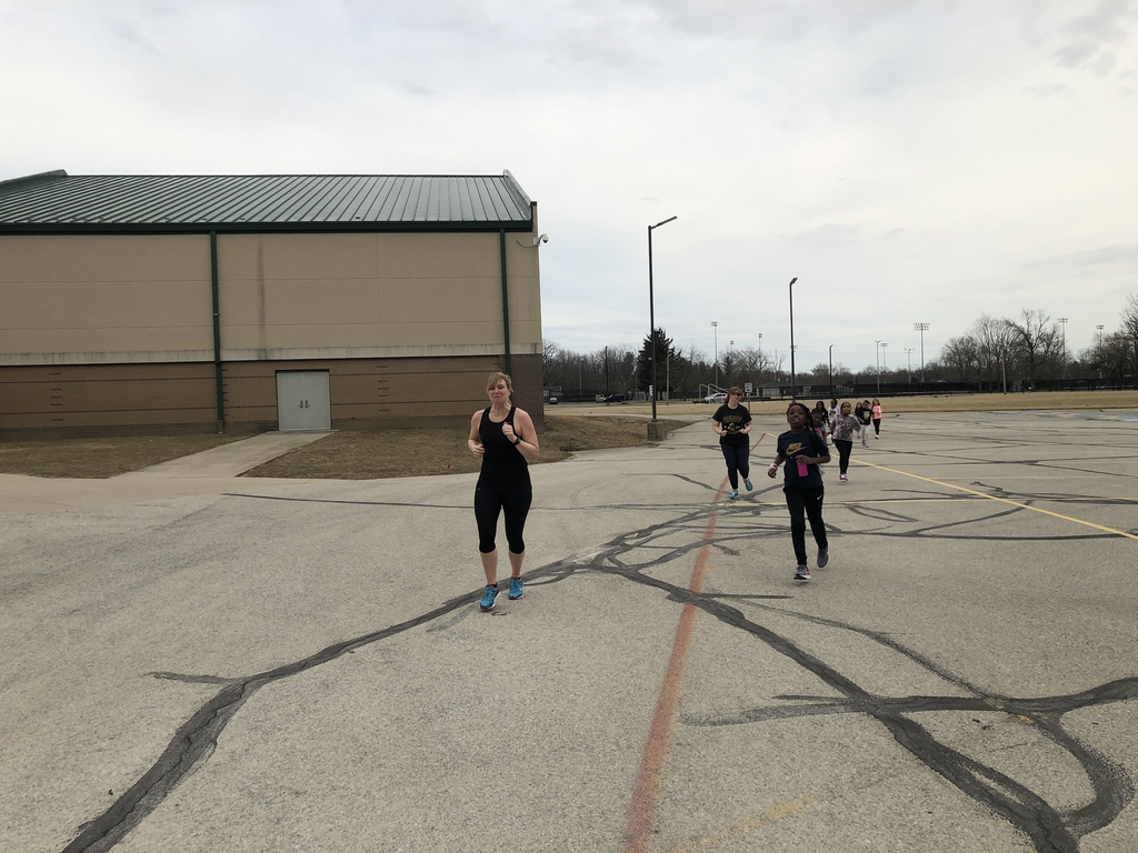 Students and staff running 