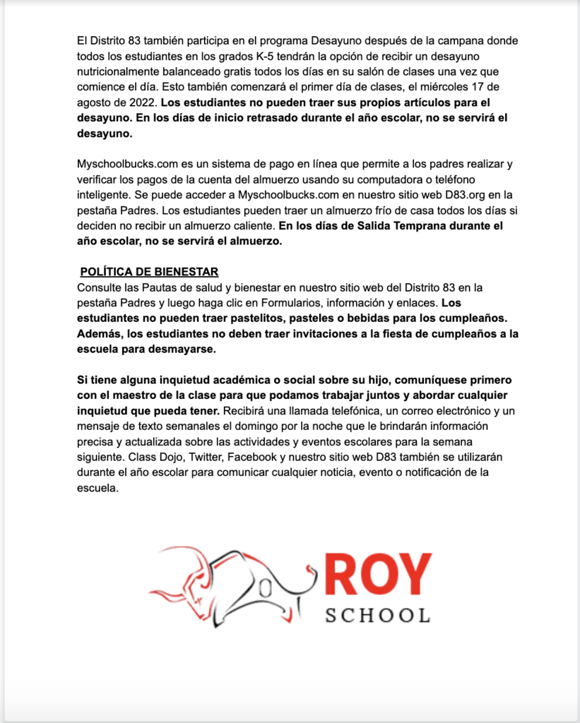 Welcome Letter