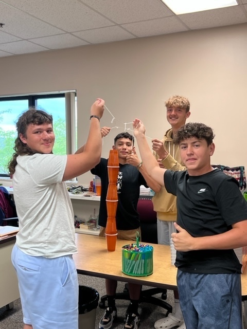 Mrs. Davis' student working on a class project.
