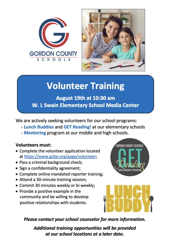 Volunteer Training this Friday.