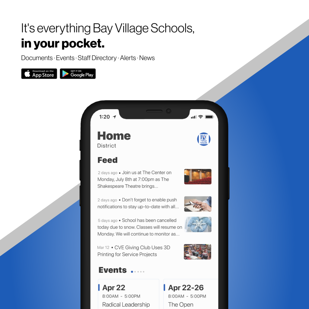 Bay Village Schools' Mobile App Flyer