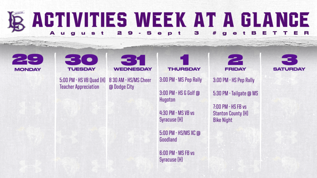 Activities Week at a Glance