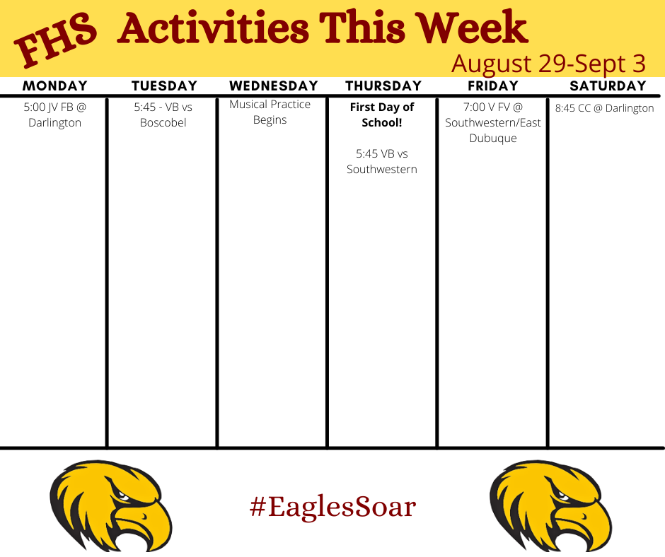 calendar view of activities
