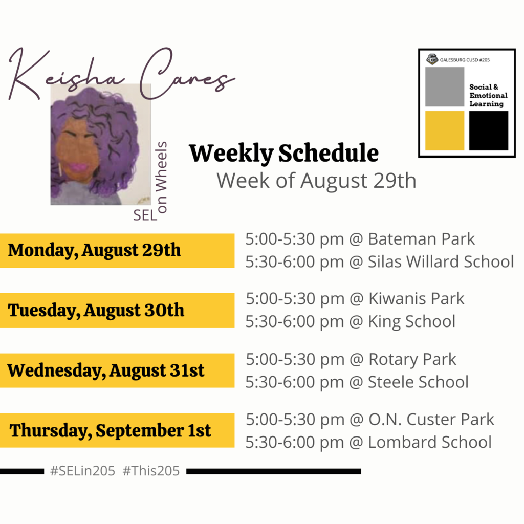 Keisha Cares Schedule