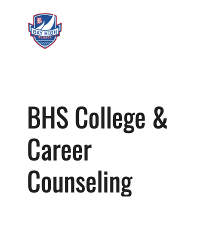 Bay High School Counselors' webpage