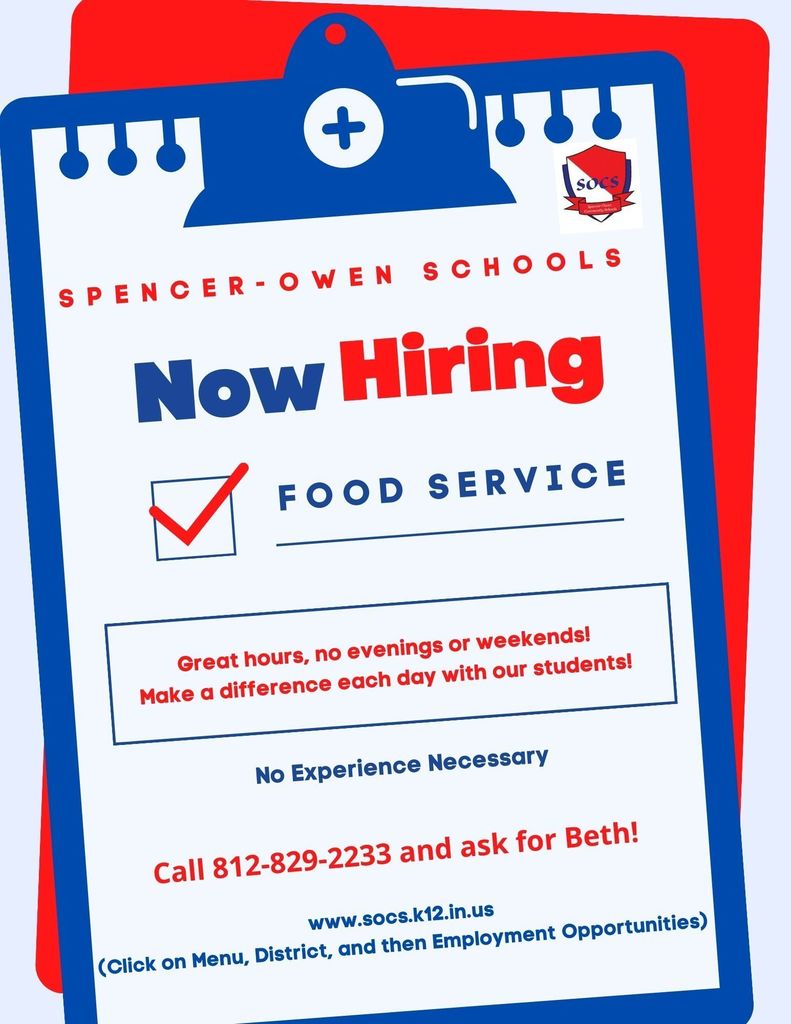 Now Hiring Food Service Staff