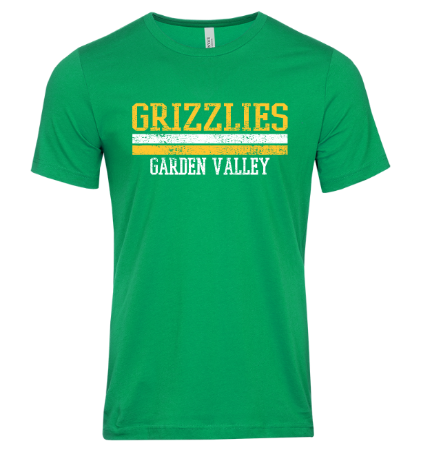 green tshirt that says Grizzlies garden valley