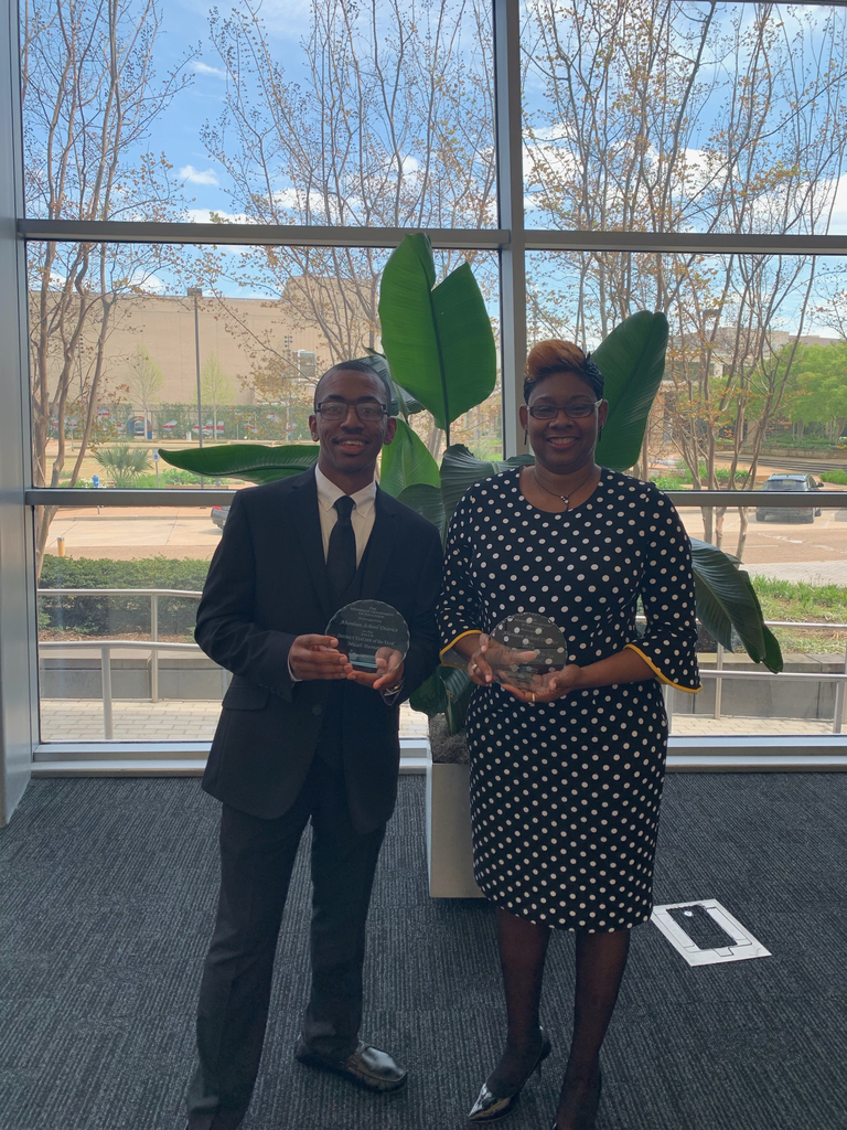 Micah Burnett - ASD Teacher of the Year and Karen Howard - ASD Administrator of the Year