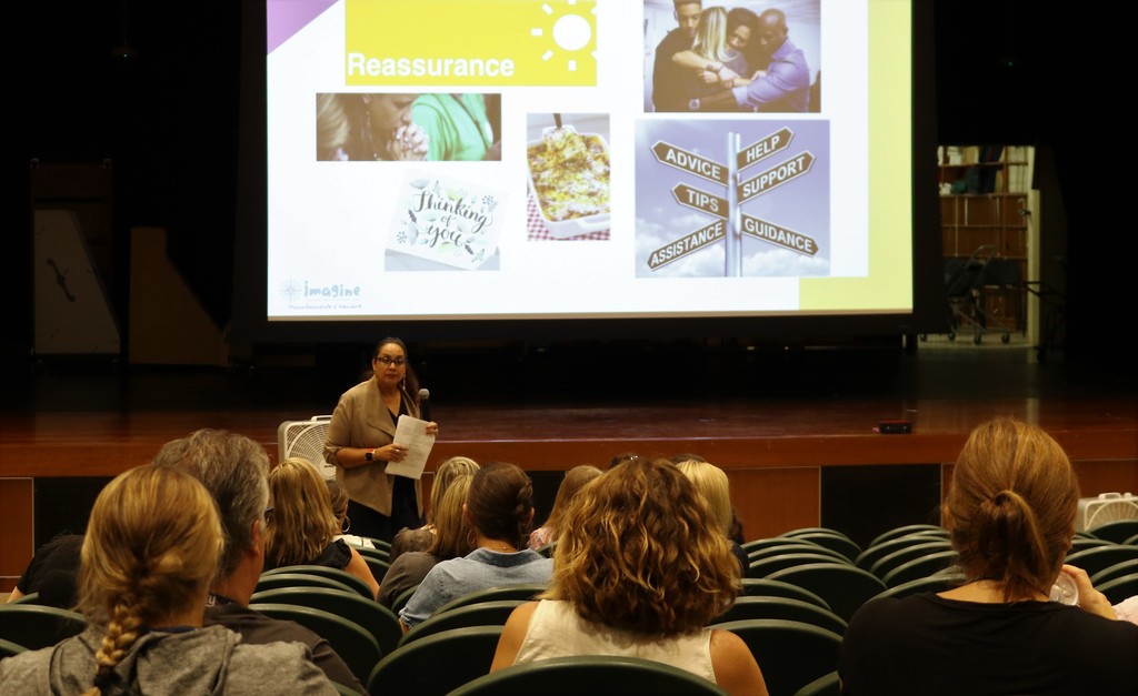 Intermediate school staffers  participate in  workshop during professional development day.