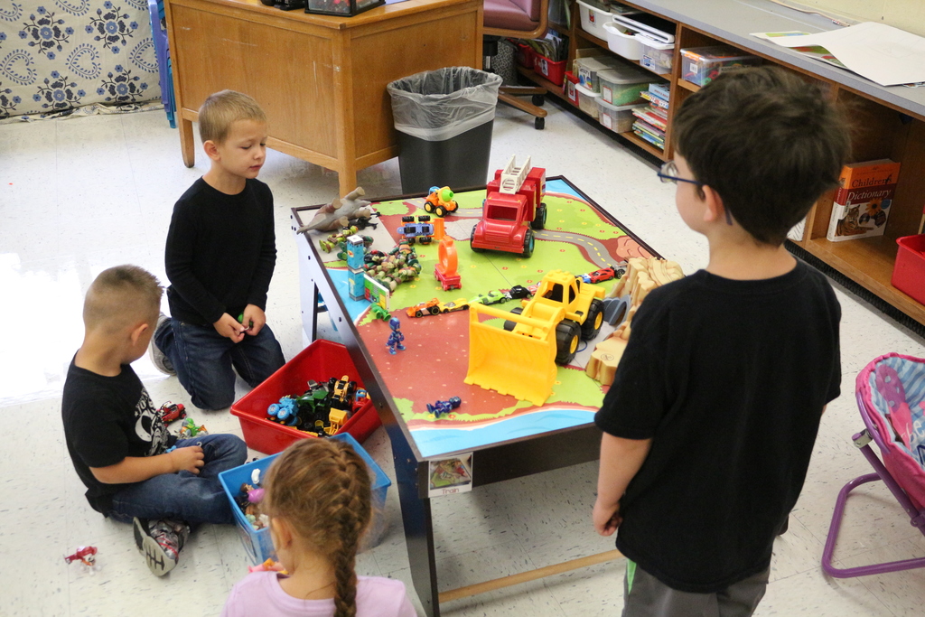 Students play together at full-day UPK at Colden Elementary School.