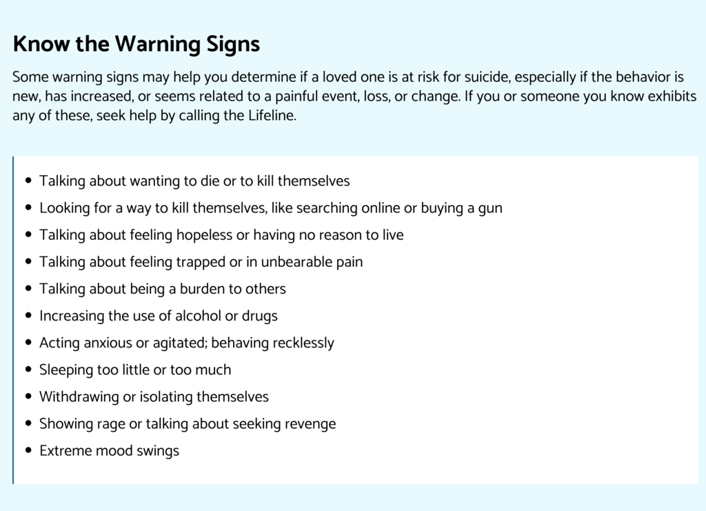 Suicide Warning Signs