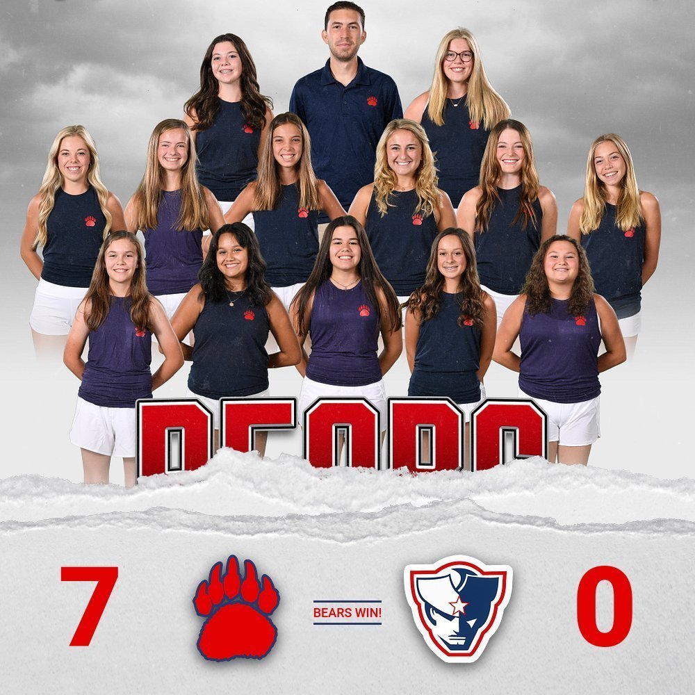 The Lady Bears won their region opener by sweeping the rival Powdersville Patriots 7-0. Earning points for the Bears was #1 Maggie LeCroy 6-0, 6-0 #2 Jessica Callaham 6-0, 6-1 #3 Emily Brown 6-0, 7-5 #4 Natalie Brown 6-0, 6-4 #5 Rainey Gaines 7-5, 6-1 #1 Doubles (Maggie & Jessica) won 8-0 #2 Doubles Elizabeth Knight & Taylor Bell won 6-3, 6-3